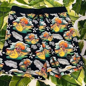 NWT NEFF Navy  Duck Print Board Shorts Size M